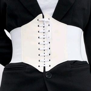 White Corset Lace Up Belt